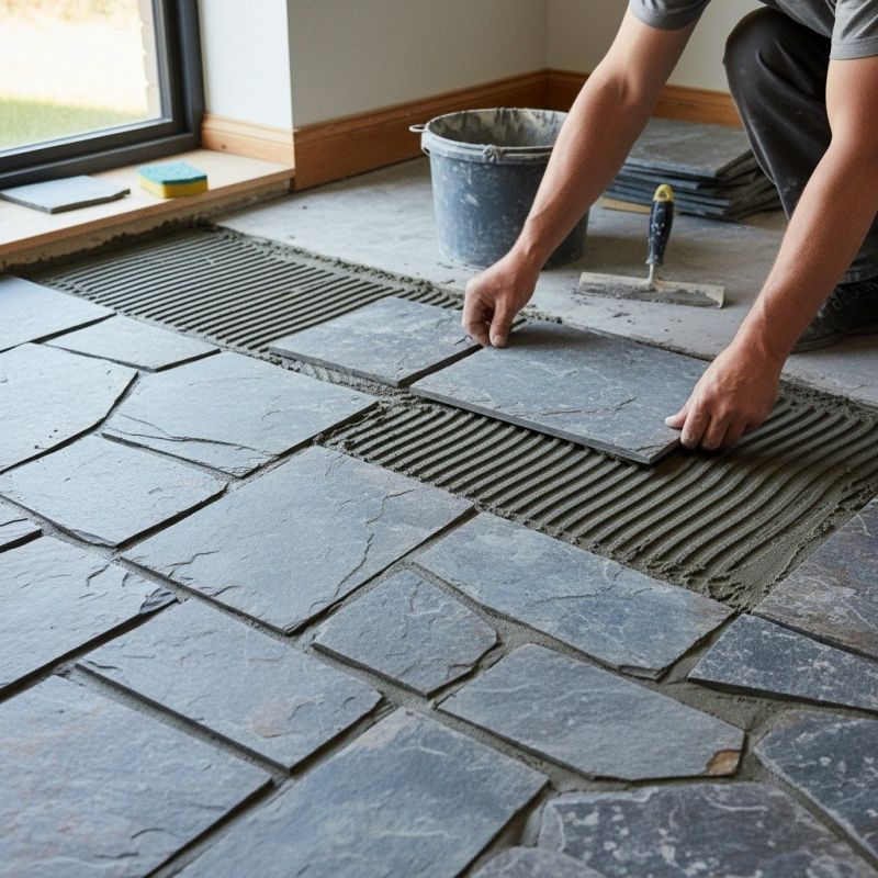 Slate Floor Installation in Overland Park, KS